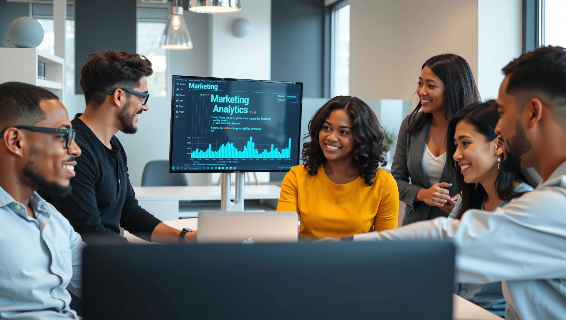 Digital team working together