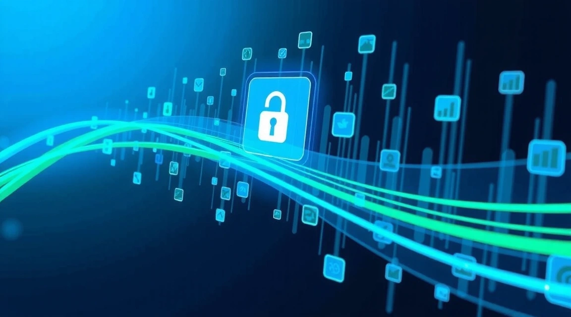 Securitatea datelor personale, simboluri de protecție și lacăt digital